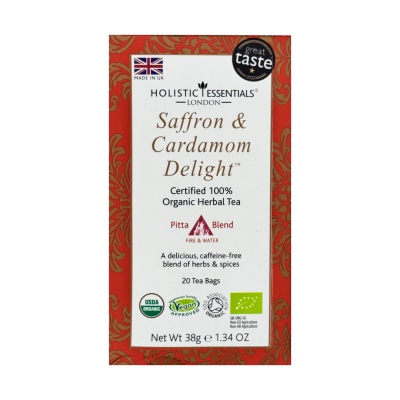 Saffron & Cardamom Delight™ Herbal Tea- Pitta Blend - Certified Organic