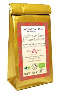 Saffron &amp; Cardamom Delight™ - Certified Organic Herbal Tea - Pitta Blend - 50g Loose