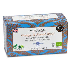 Orange & Fennel Bliss™ - 100% Certified Organic Herbal Tea - Vata Blend - Box Front*
